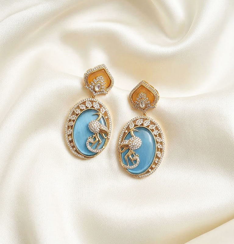 imperial emerald & swan grace earrings imperial emerald & swan grace earrings