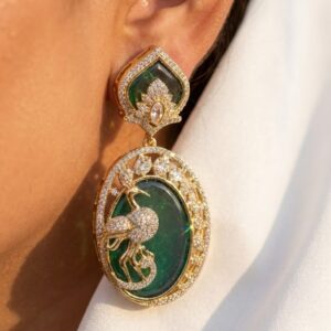 imperial emerald & swan grace earrings