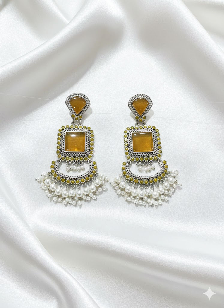 emerald elegance oxidized chand bali earrings emerald elegance oxidized chand bali earrings