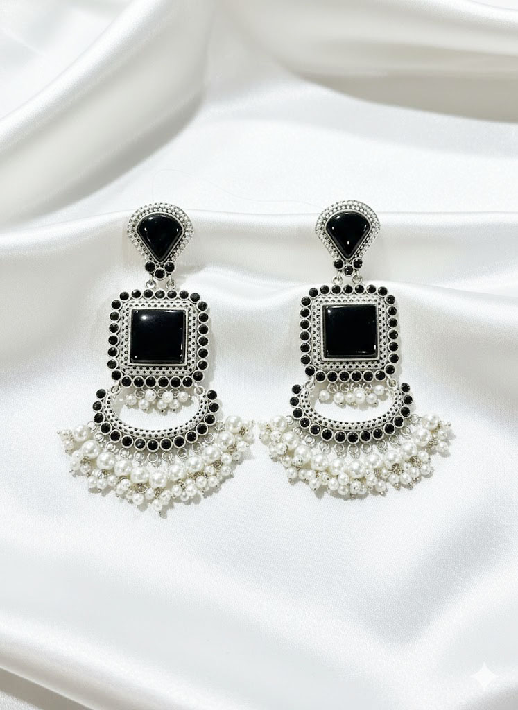 emerald elegance oxidized chand bali earrings emerald elegance oxidized chand bali earrings