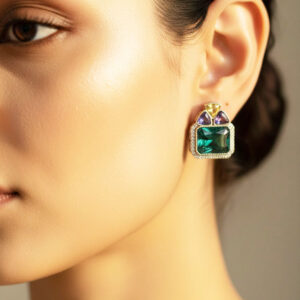 regal prism multi stone geometric stud earrings