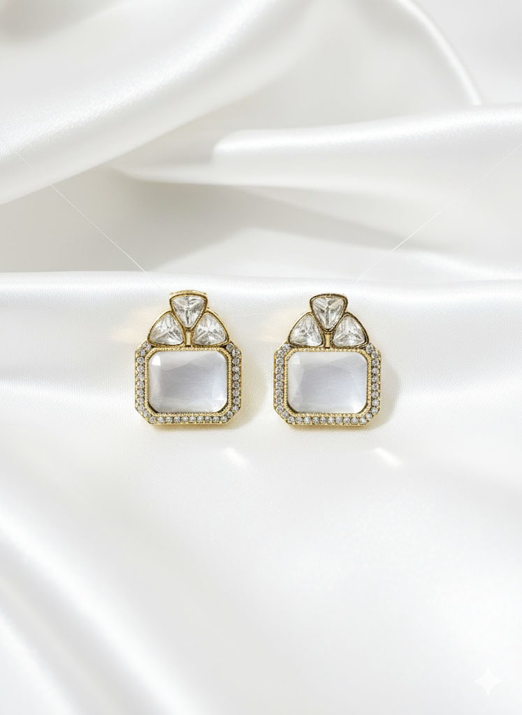 regal prism multi stone geometric stud earrings regal prism multi stone geometric stud earrings