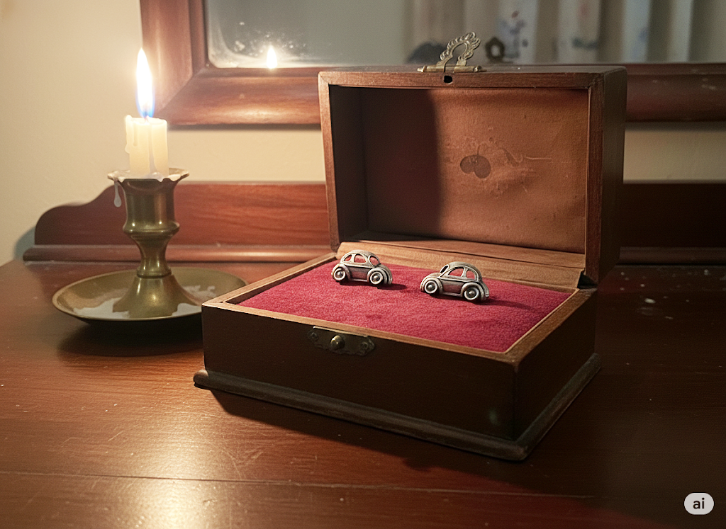 vintage beetle brass finish decorative miniature set earring vintage beetle brass finish decorative miniature set earring