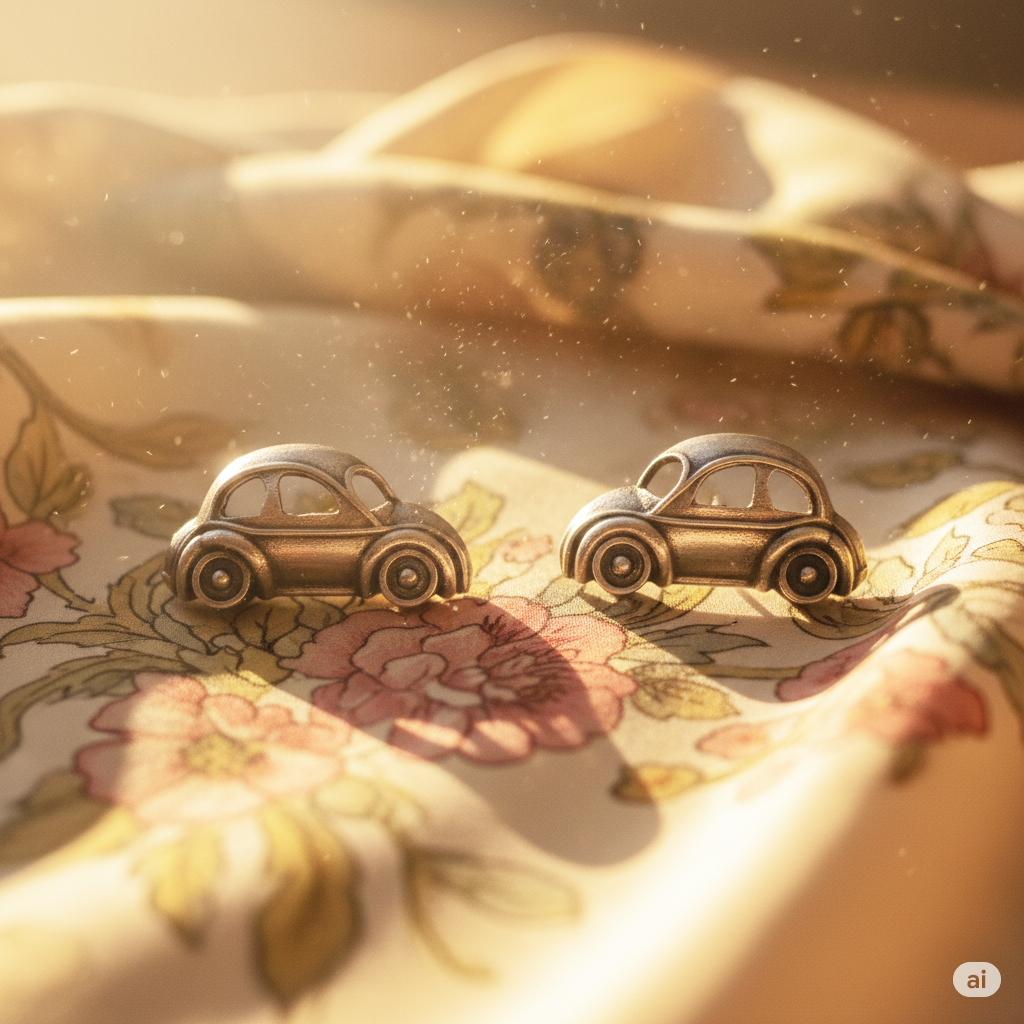 vintage beetle brass finish decorative miniature set earring vintage beetle brass finish decorative miniature set earring