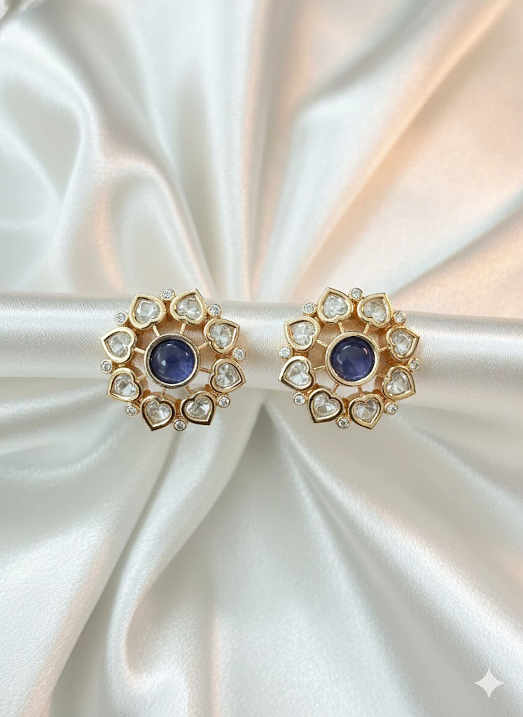 heart cut zircon floral stud by Malini heart cut zircon floral stud by Malini