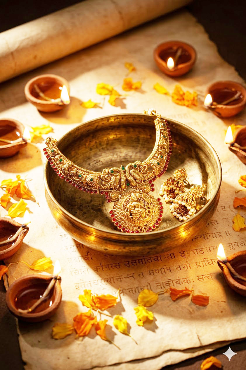 mayura temple design gold plated necklace set with jhumka earrings mayura temple design gold plated necklace set with jhumka earrings