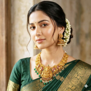 traditional temple style antique necklace set