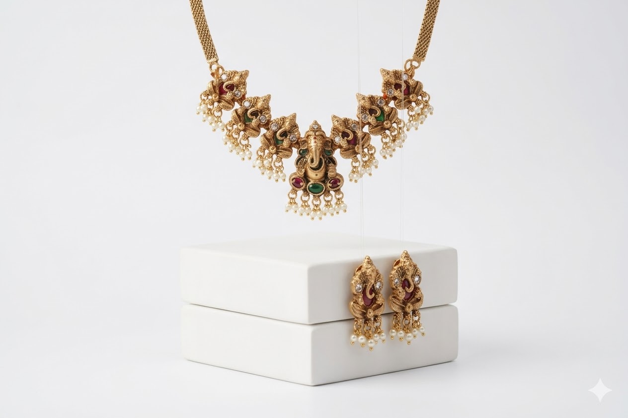 traditional gold plated lakshmi kasu long necklace set with jhumka traditional gold plated lakshmi kasu long necklace set with jhumka