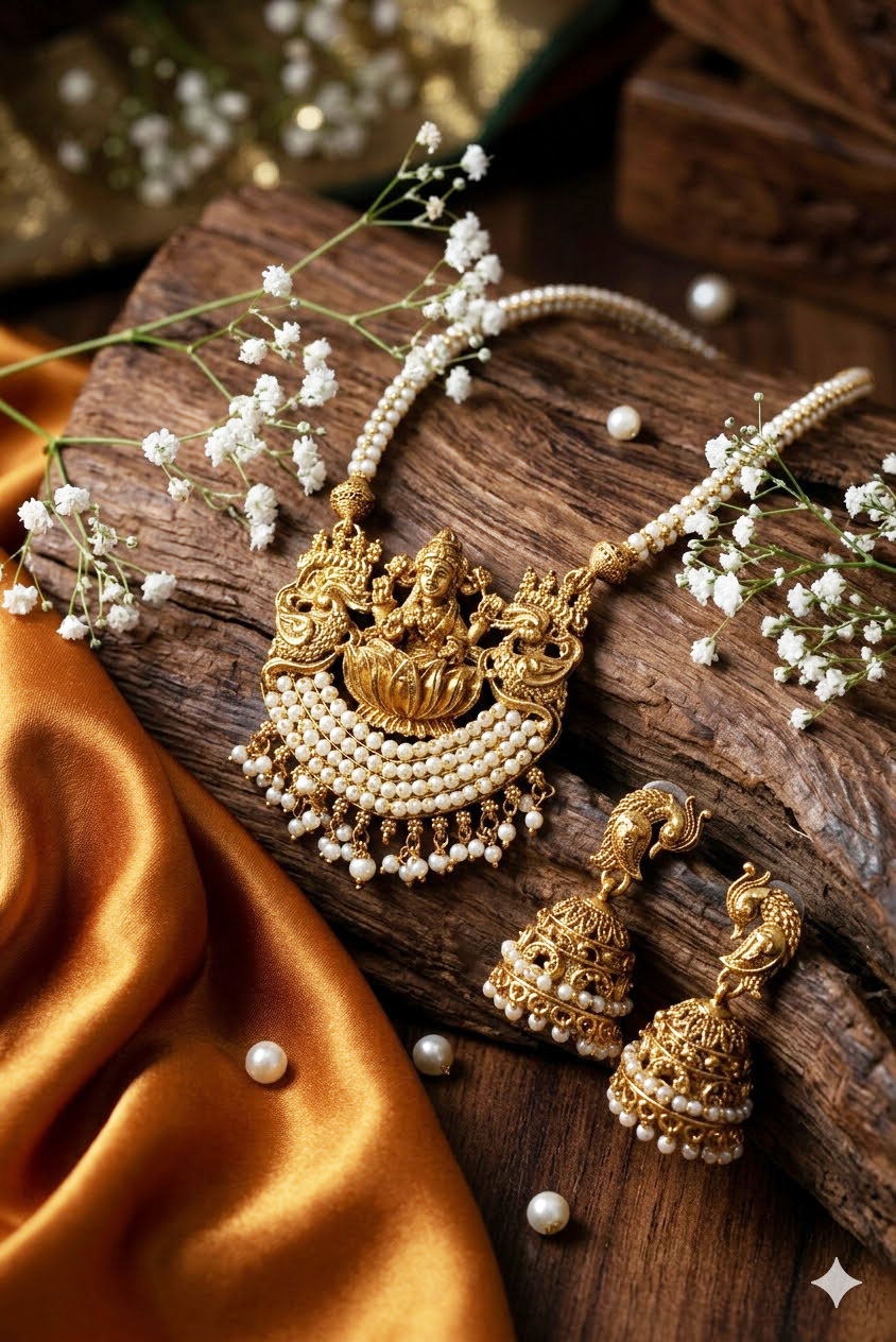 traditional gold plated lakshmi coin necklace and stud earring set traditional gold plated lakshmi coin necklace and stud earring set