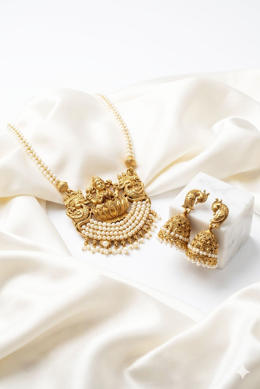 traditional gold plated lakshmi coin necklace and stud earring set traditional gold plated lakshmi coin necklace and stud earring set