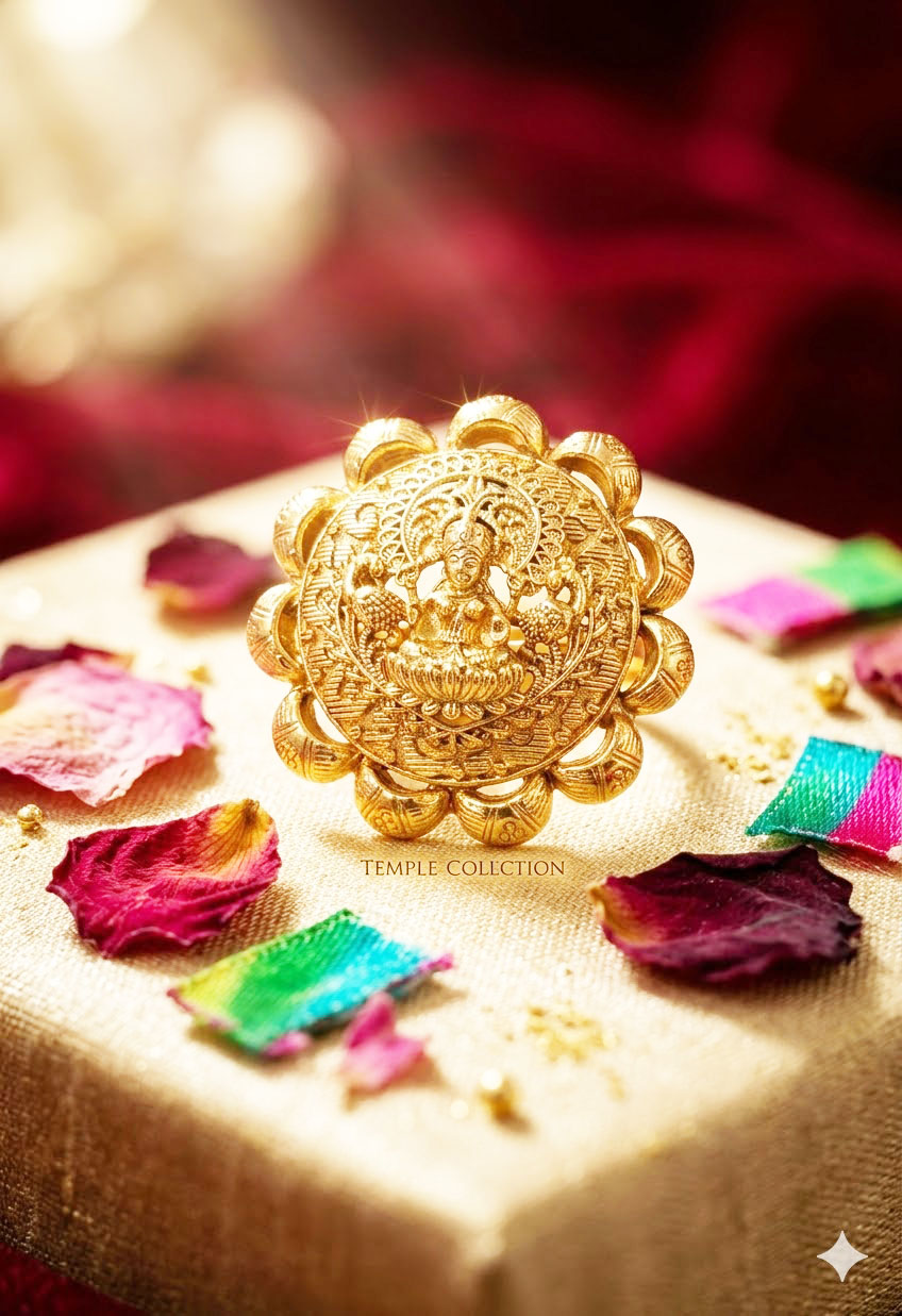divine lakshmi temple statement ring by Malini divine lakshmi temple statement ring by Malini