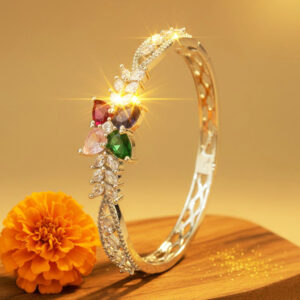 Bracelets sparkling flora american diamond bangle by Malini