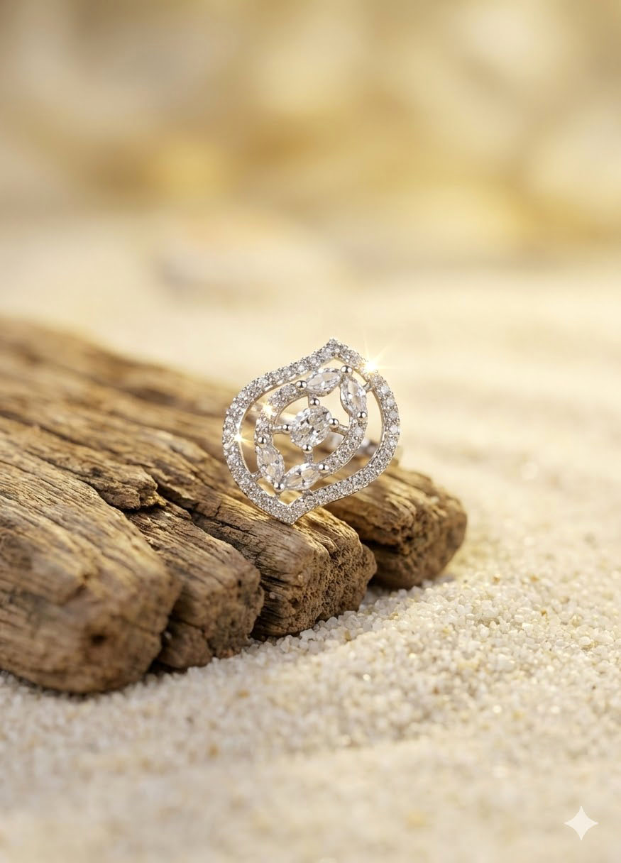 radiant crimson bloom halo ring by Malini radiant crimson bloom halo ring by Malini