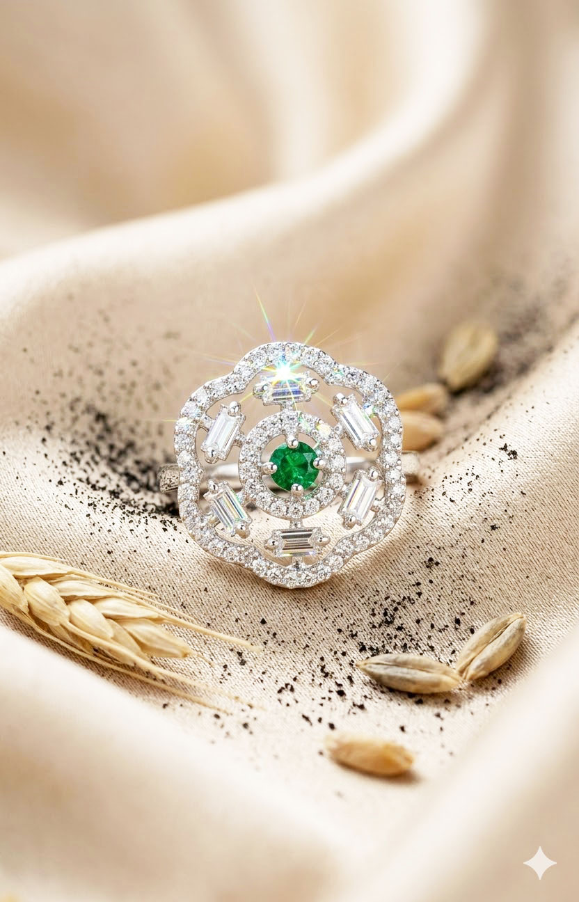 luminescent openwork american diamond cocktail ring luminescent openwork american diamond cocktail ring by Malini