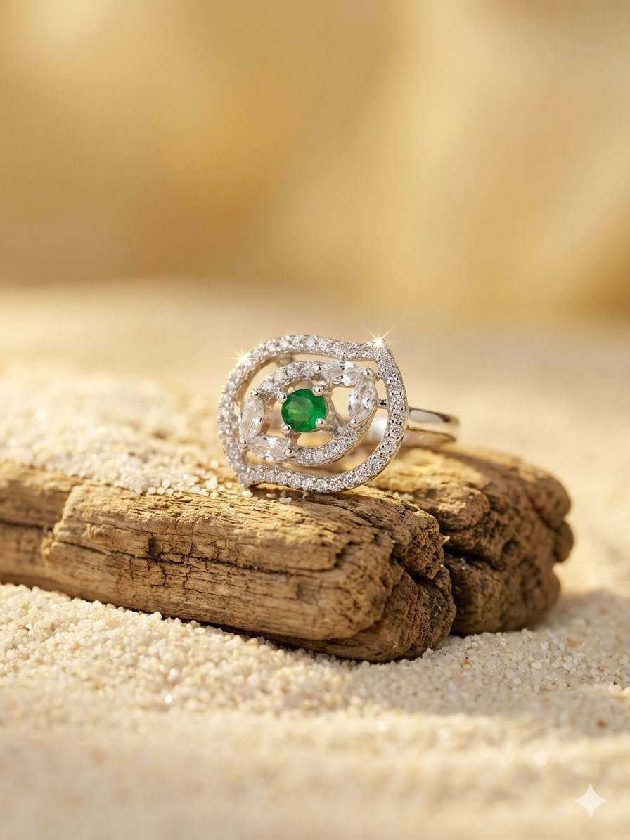 radiant crimson bloom halo ring by Malini radiant crimson bloom halo ring by Malini