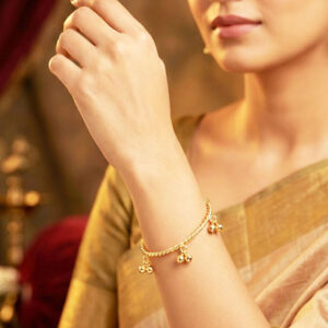 Bracelets malini jewels traditional twisted gold tone ghungroo bangles by Malini
