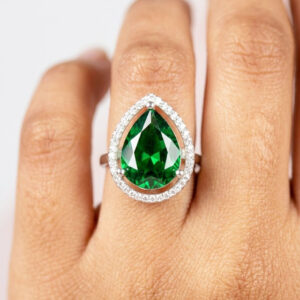 cushion cut halo ring by Malini