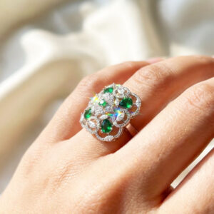 emerald allure cz statement ring by Malini