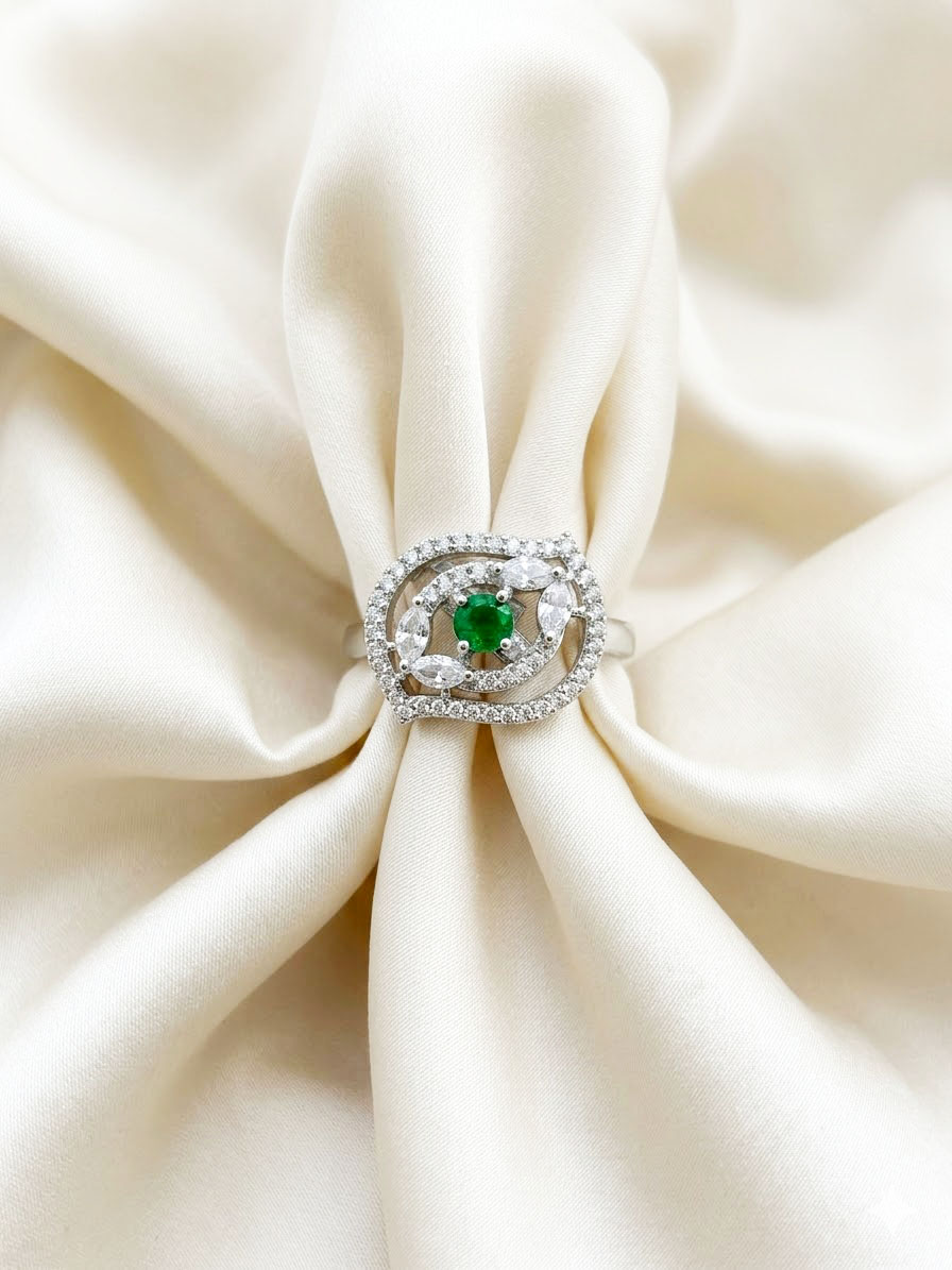 radiant crimson bloom halo ring by Malini radiant crimson bloom halo ring by Malini