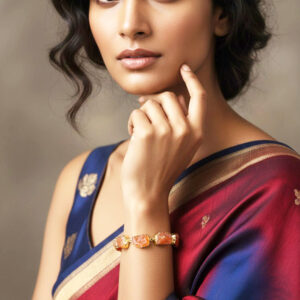 Bracelets raw carnelian style stone gold tone toggle bracelet by Malini