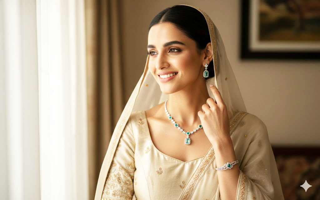 elegant cz silver toned bangle bracelet by Malini elegant cz silver toned bangle bracelet by Malini