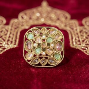 regal heritage kundan and pearl cocktail ring