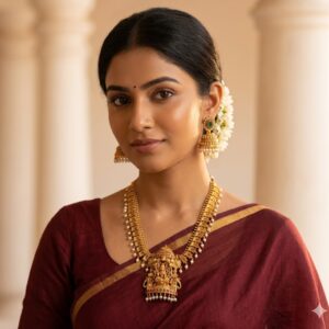 Traditional Temple Design Lakshmi Necklace Set-LN 49