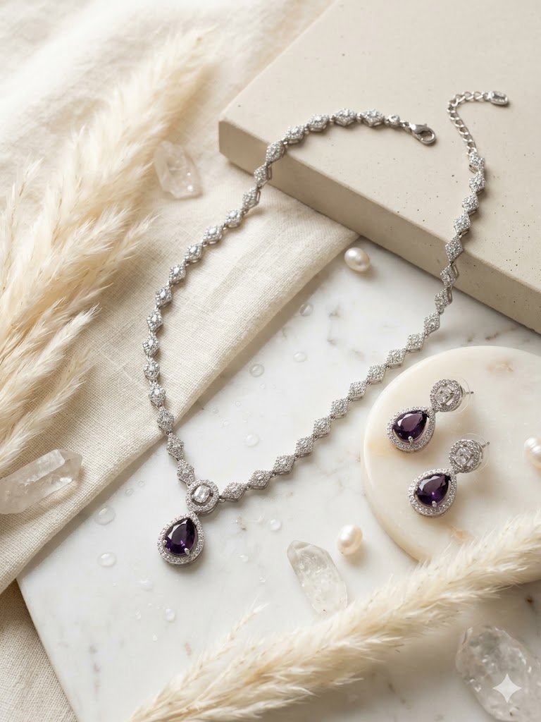 Royal Pear-Drop Pendant Set - MJAD 35
