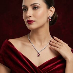 Royal Pear-Drop Pendant Set - MJAD 35