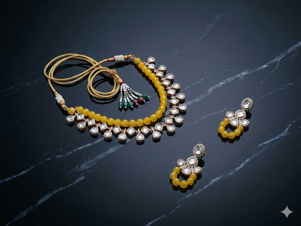 Quartz & Polki Stone Jewelry Set MJM 14