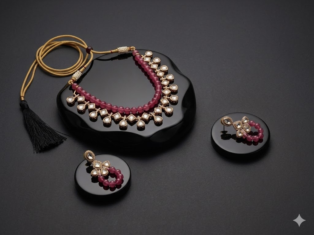 Quartz & Polki Stone Jewelry Set MJM 14