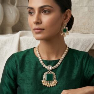 Ethereal Blush Kundan Necklace Set MJM 15