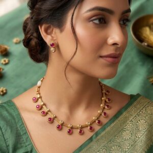Navratna Inspired Traditional Mala Set - MN 10