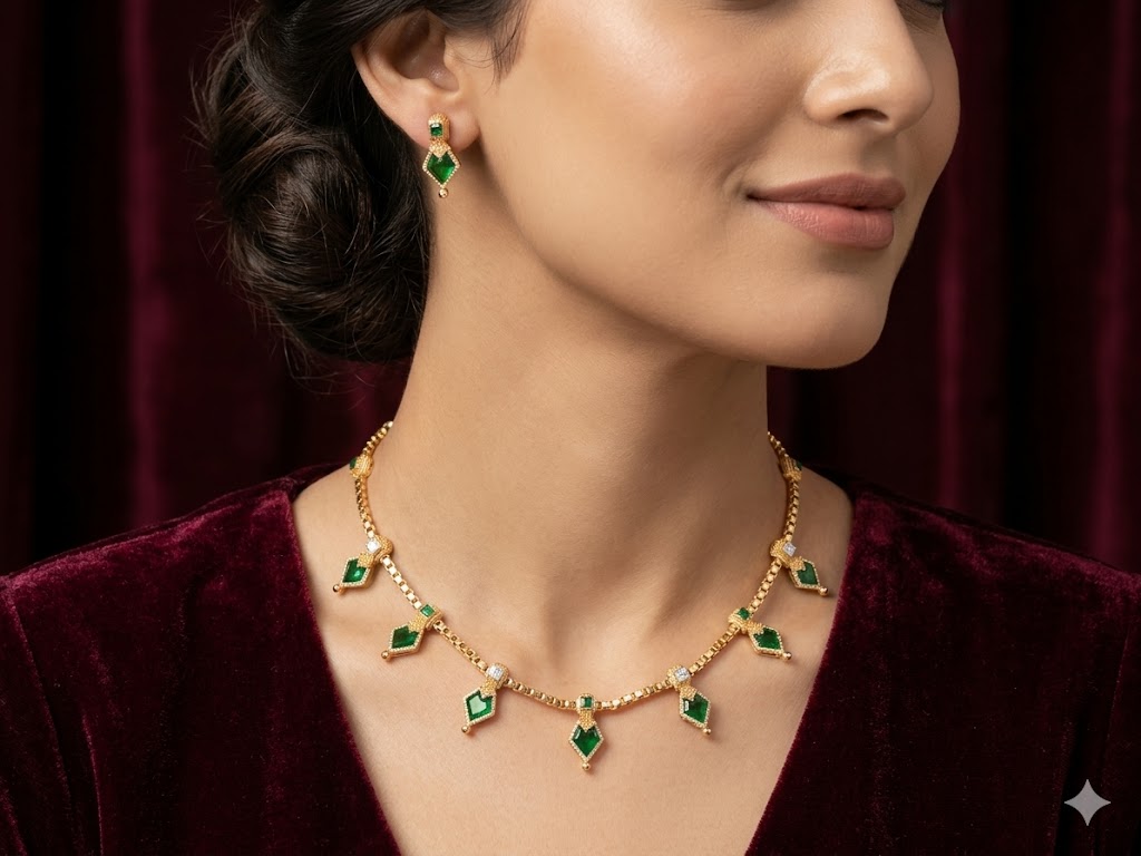Royal Heritage Navratna Motif Necklace - MN 8