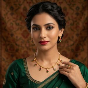Traditional Gold-Toned Minakari & Stone Embellished Necklace Set MN 9