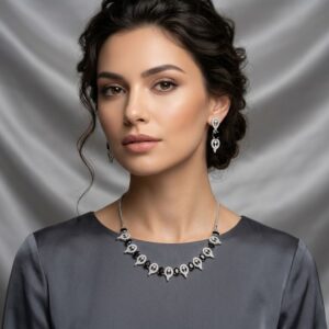 Elegance Floral Necklace Set -MJAD 36