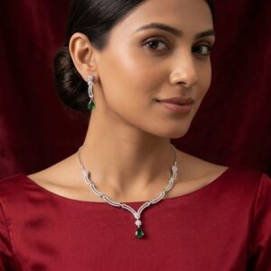 Elegant Teardrop Pendant Necklace Set MJAD 40