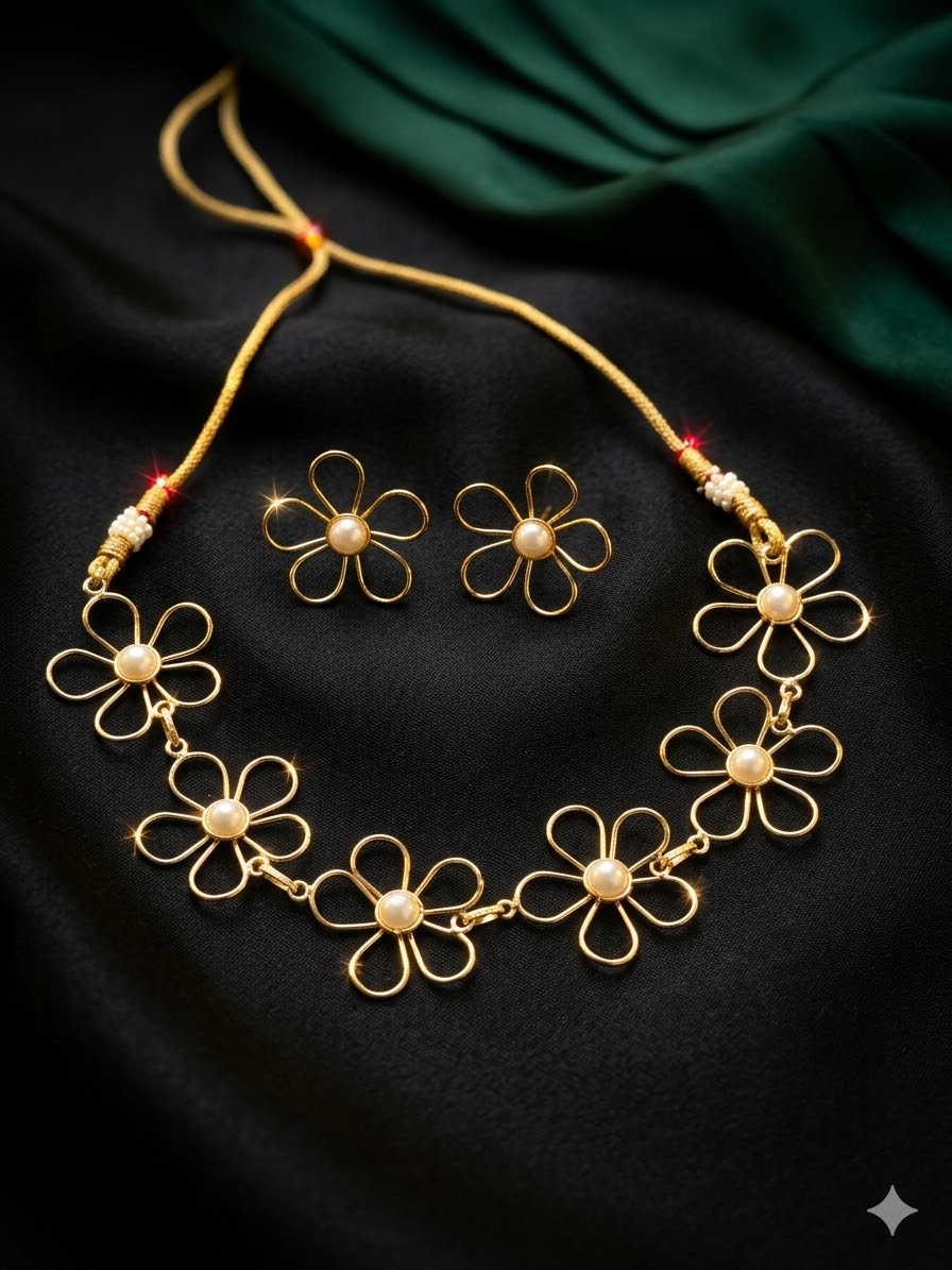 Ethereal Daisy Pearl Choker Set MN 67