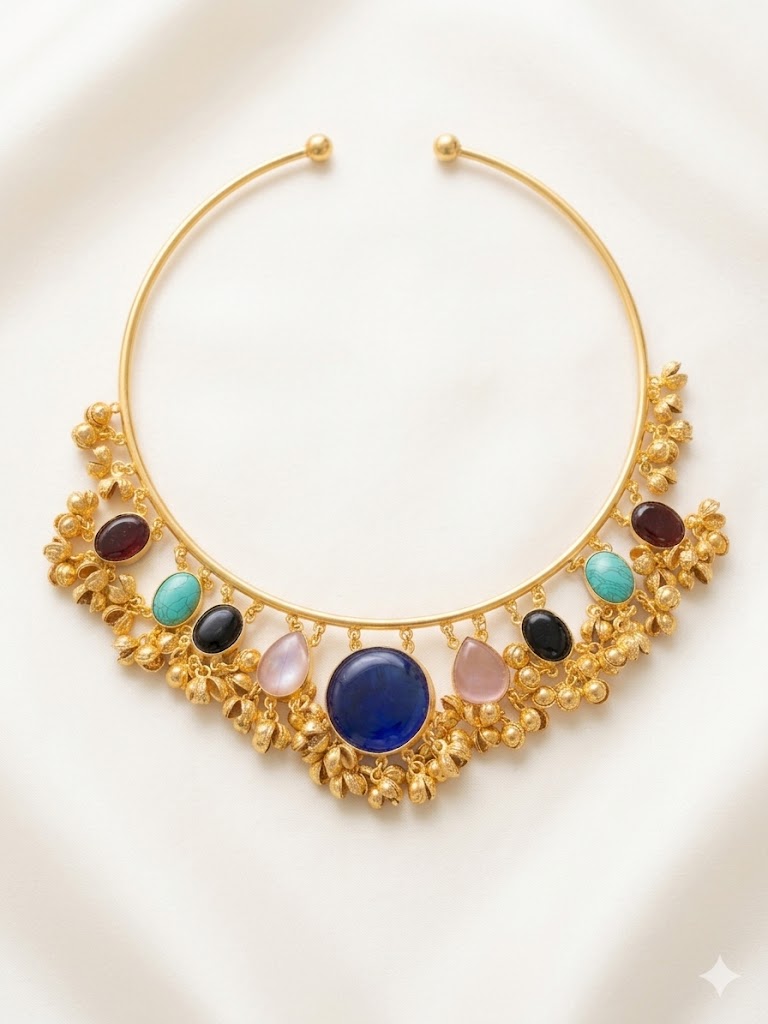 Artisan Multi-Gemstone Statement Necklace MN 75