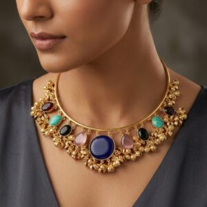 Artisan Multi-Gemstone Statement Necklace MN 75